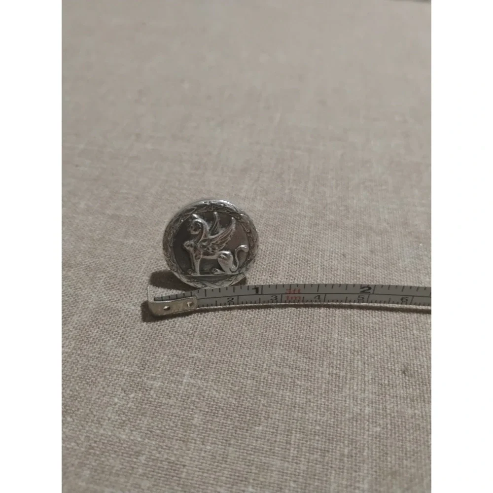 Vintage Hickok USA Griffin Cufflinks Silver Tone Heraldic Swivel Back Men's Pair